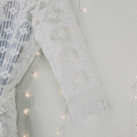 Sandro Paris Isabelle Floral Embroidered Lace Mini Dress Small NEW Striped Slip - Picture 6 of 16